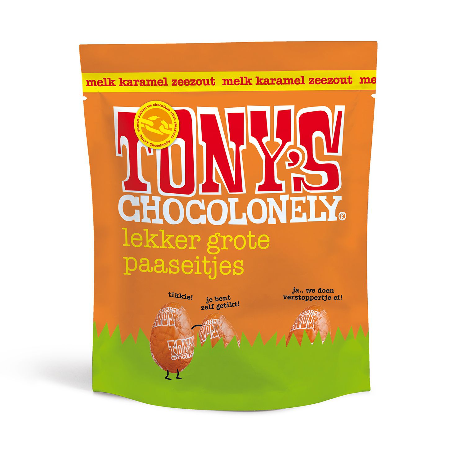Ga trouwen Effectiviteit Tot stand brengen Tony's Chocolonely | Paaseitjes melk karamel zeezout - 180gr - Sanders  Gifts | Paaspakketten